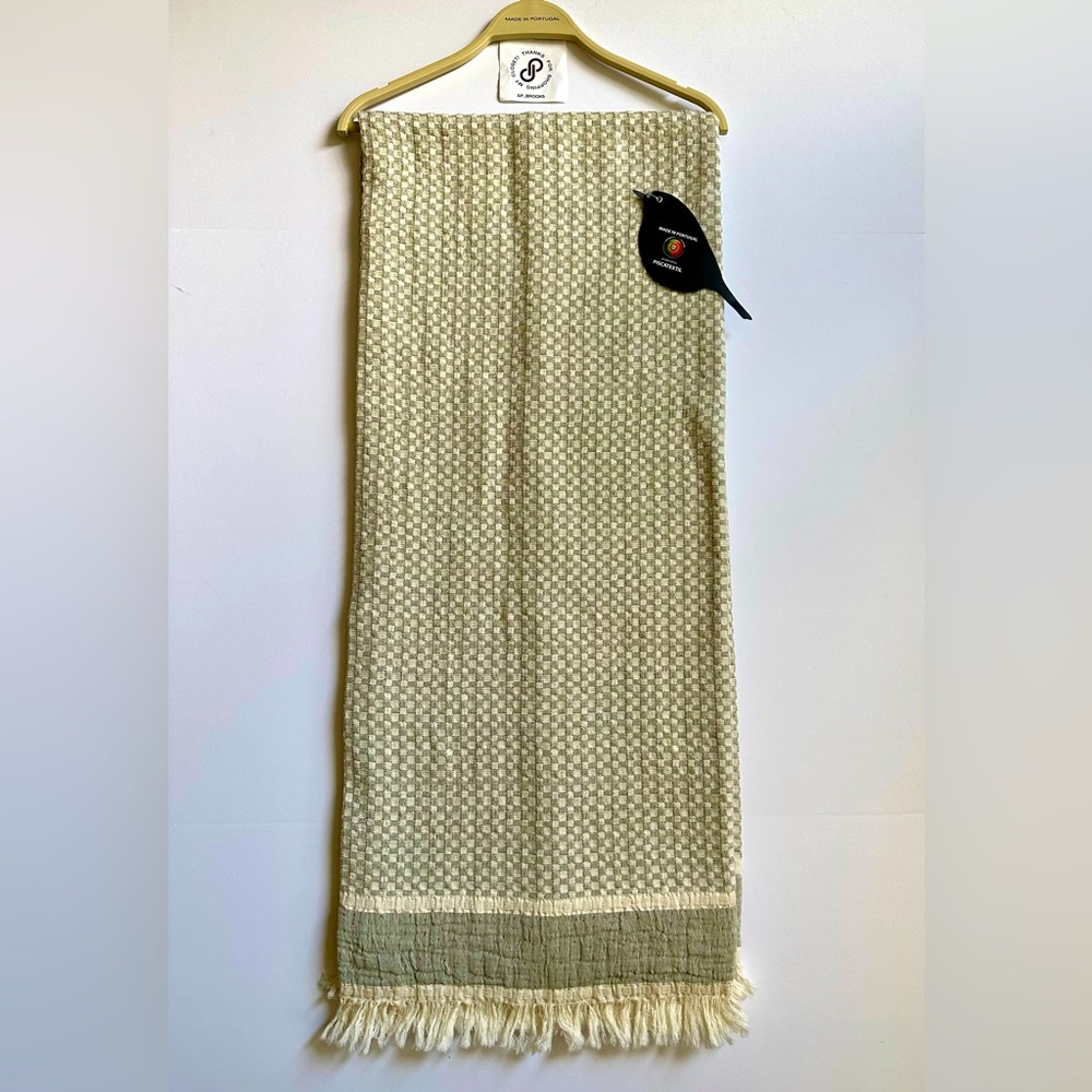 🎁Piscatextil Throw Blanket - Cotton - Neutral Grey & Oatmeal Weave Pattern